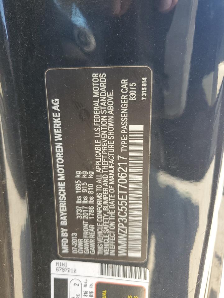2014 Mini Cooper S VIN: WMWZP3C55ET706217 Lot: 89819135