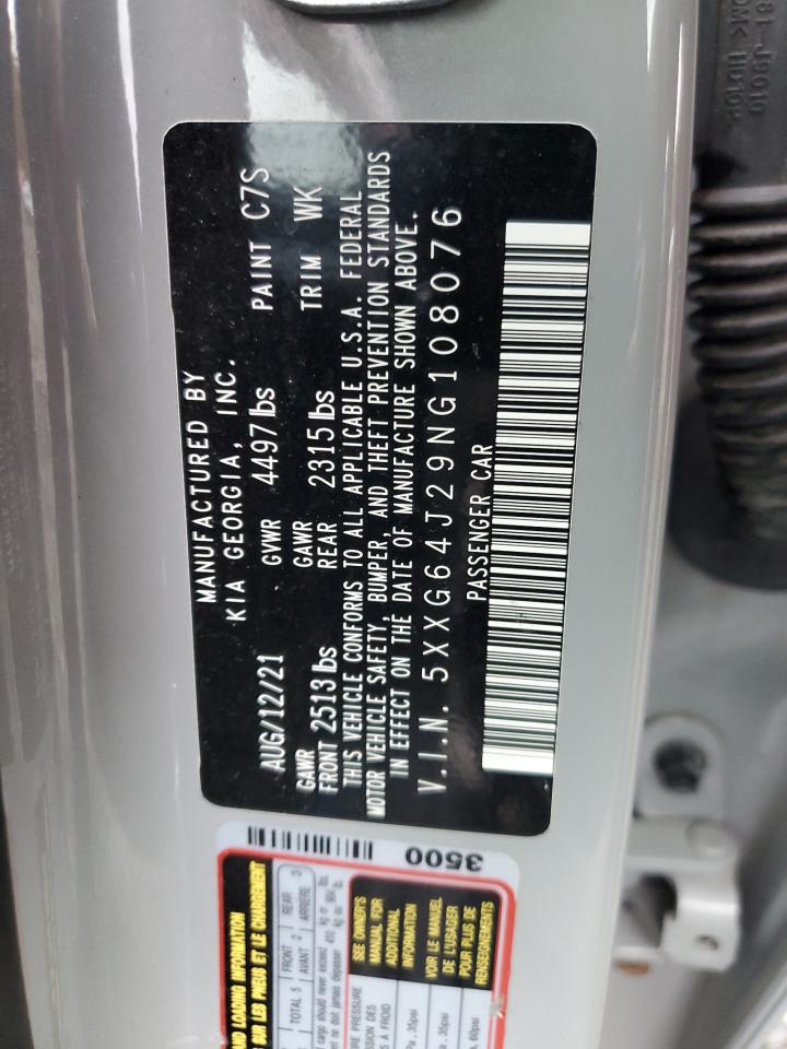 2022 Kia K5 Gt Line VIN: 5XXG64J29NG108076 Lot: 90649335