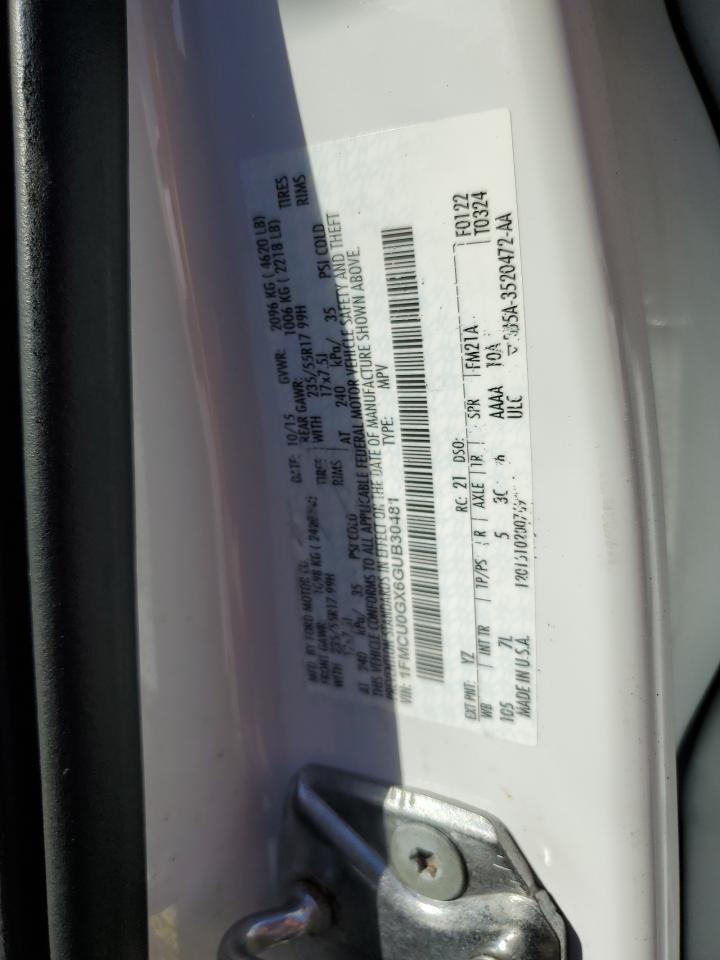 2016 Ford Escape Se VIN: 1FMCU0GX6GUB30481 Lot: 81978085