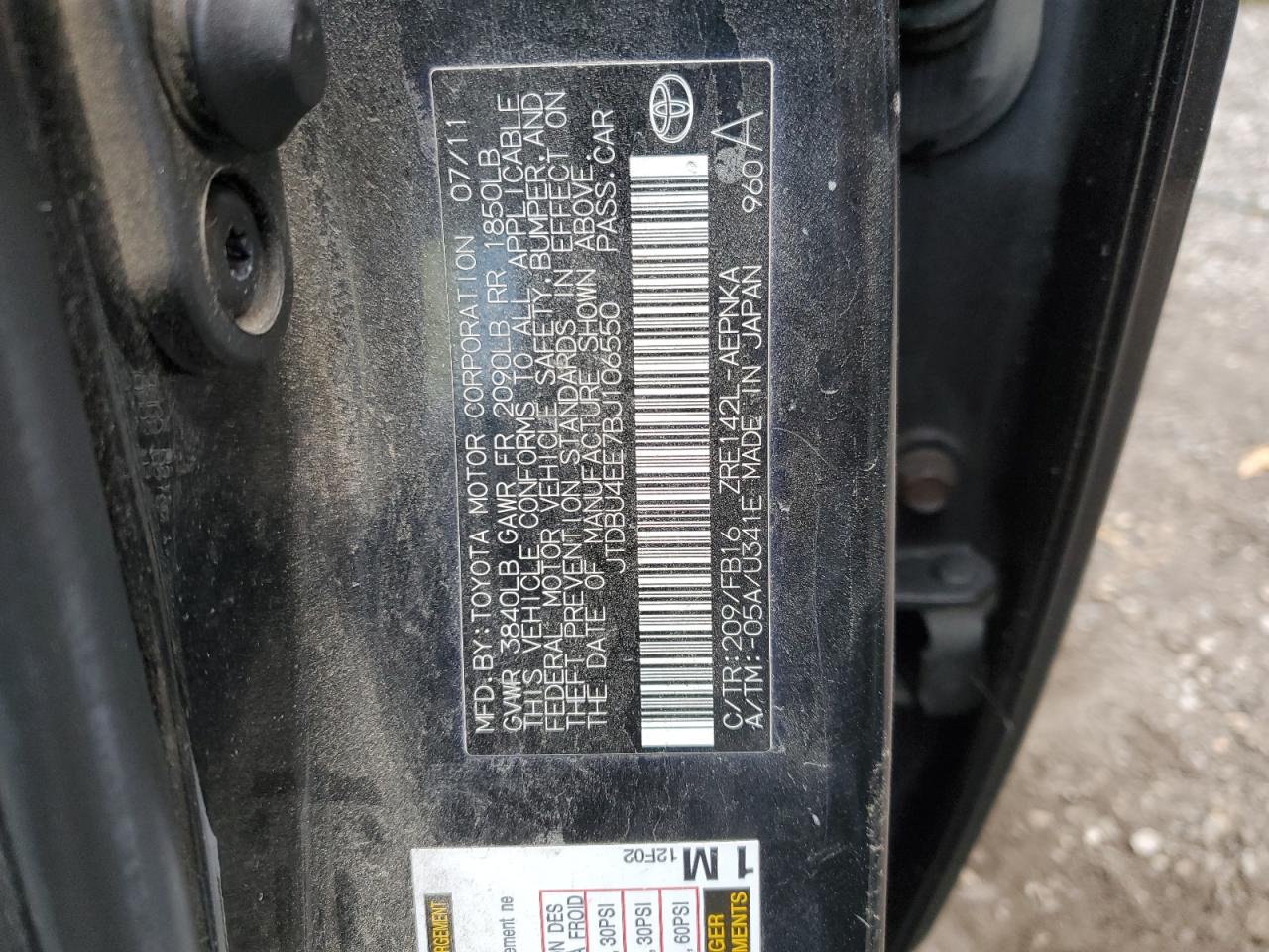 2011 Toyota Corolla Base VIN: JTDBU4EE7BJ106550 Lot: 85812115