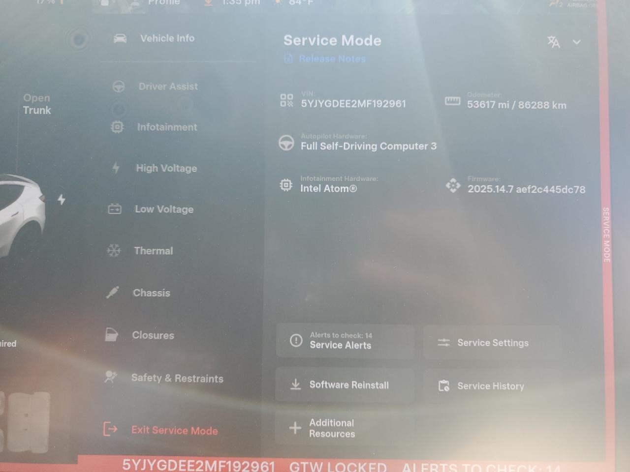 2021 Tesla Model Y VIN: 5YJYGDEE2MF192961 Lot: 85000195