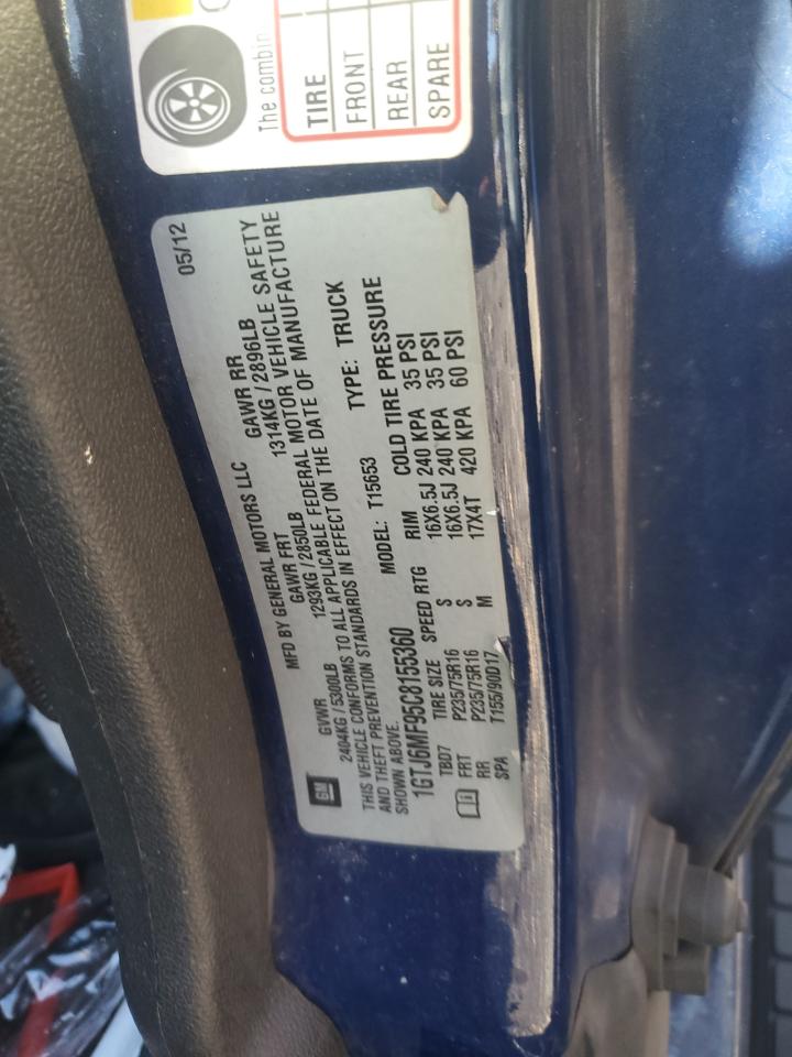 2012 GMC Canyon Sle VIN: 1GTJ6MF95C8155360 Lot: 87272815