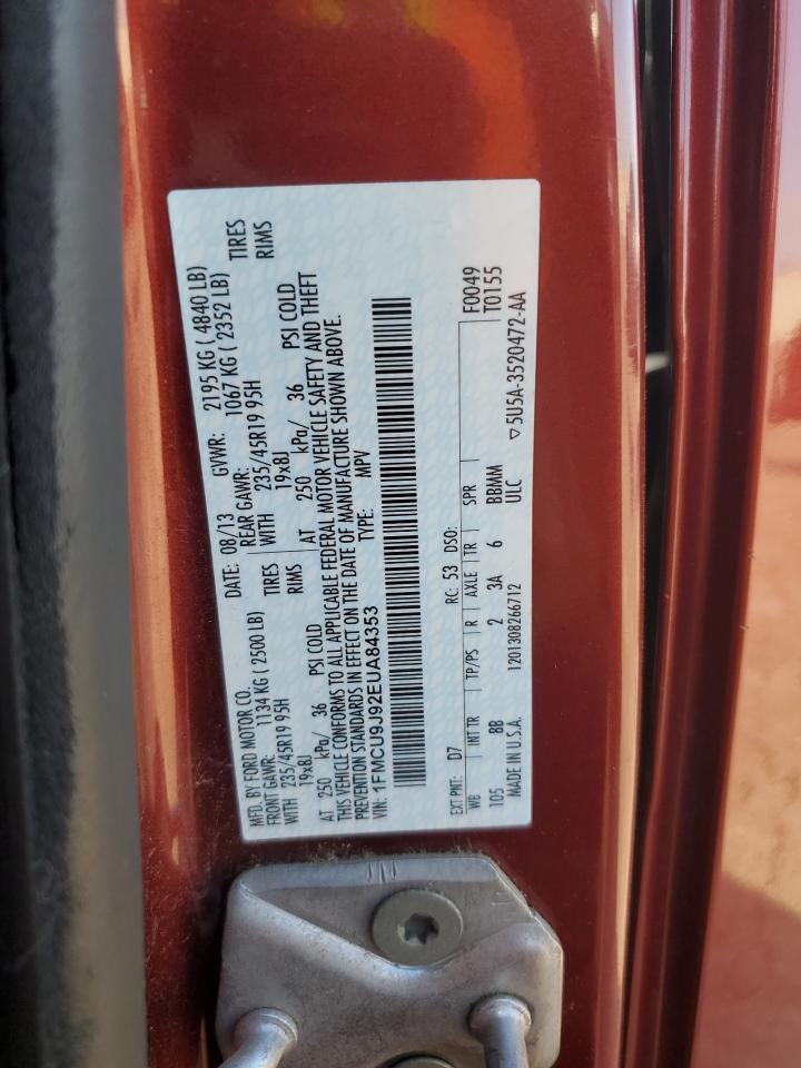 2014 Ford Escape Titanium VIN: 1FMCU9J92EUA84353 Lot: 85694055