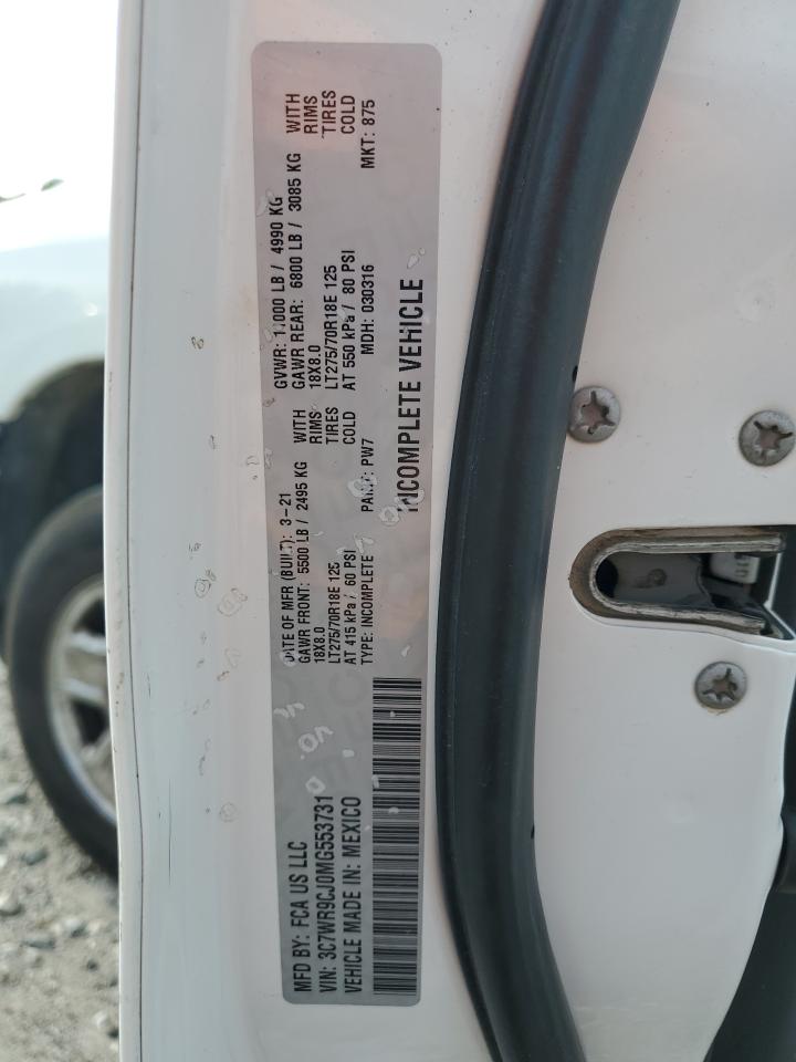 2021 Ram 3500 VIN: 3C7WR9CJ0MG553731 Lot: 89651155