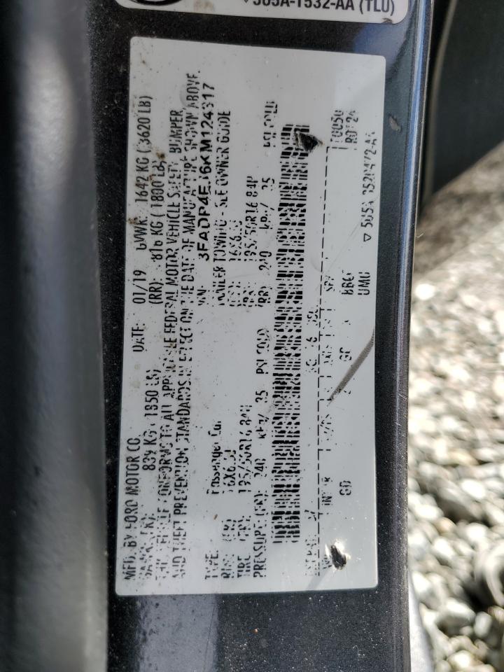 2019 Ford Fiesta Se VIN: 3FADP4EJ6KM124317 Lot: 86552035