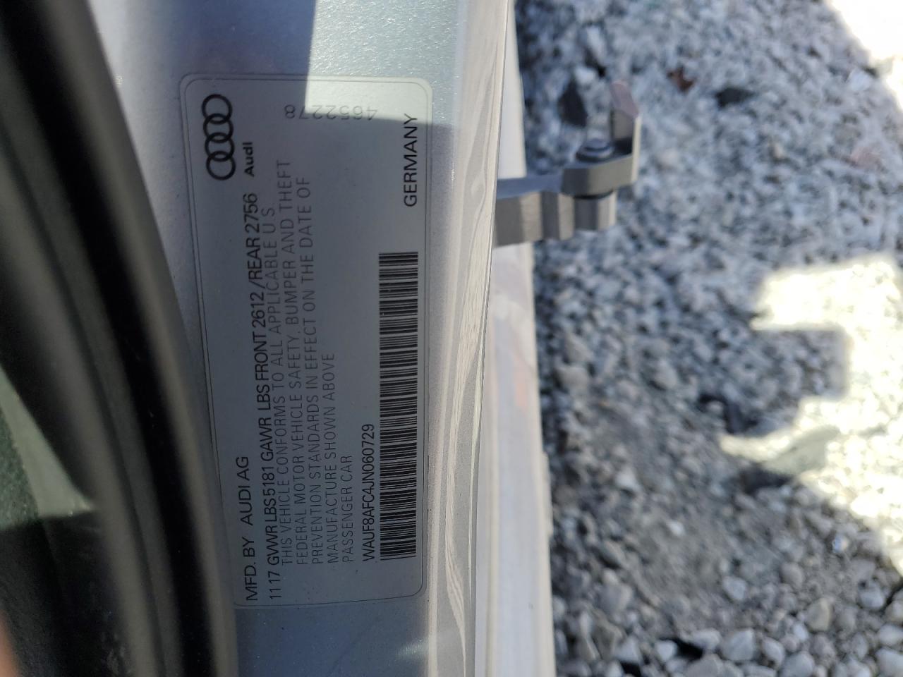 2018 Audi A6 Premium VIN: WAUF8AFC4JN060729 Lot: 81921235