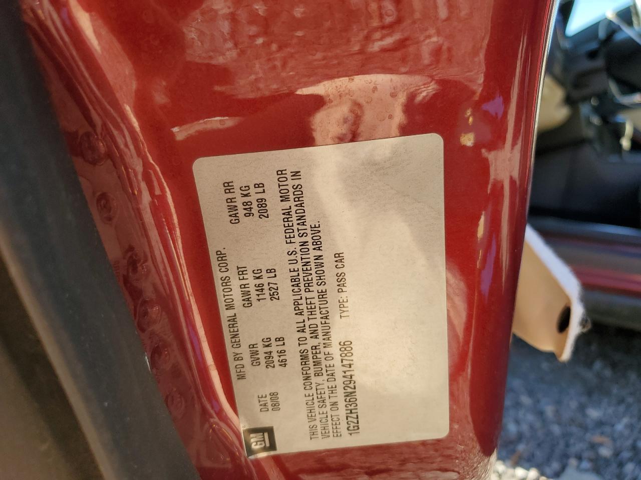 2009 Pontiac G6 Gt VIN: 1G2ZH36N294147886 Lot: 86690755