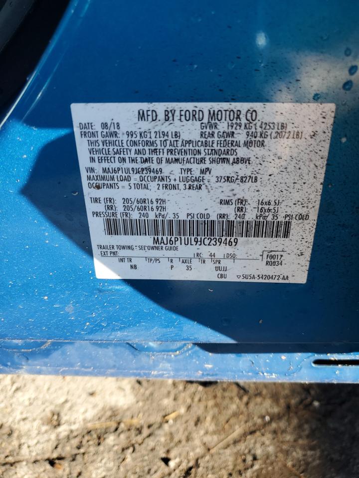 2018 Ford Ecosport Se VIN: MAJ6P1UL9JC239469 Lot: 85690075