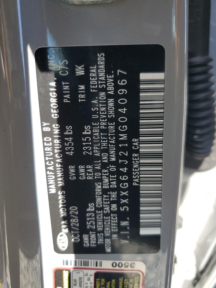 2021 Kia K5 Gt Line VIN: 5XXG64J21MG040967 Lot: 86616115