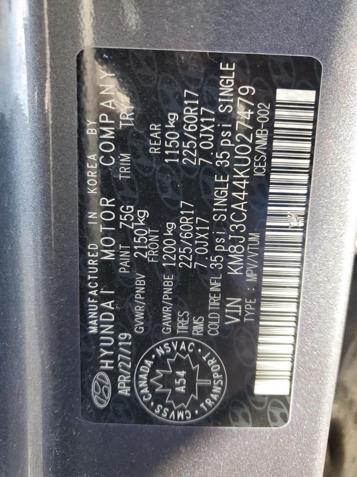 2019 Hyundai Tucson Limited VIN: KM8J3CA44KU027479 Lot: 85137535