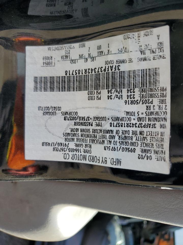 2002 Ford Focus Zx5 VIN: 3FAFP37342R185718 Lot: 85726725