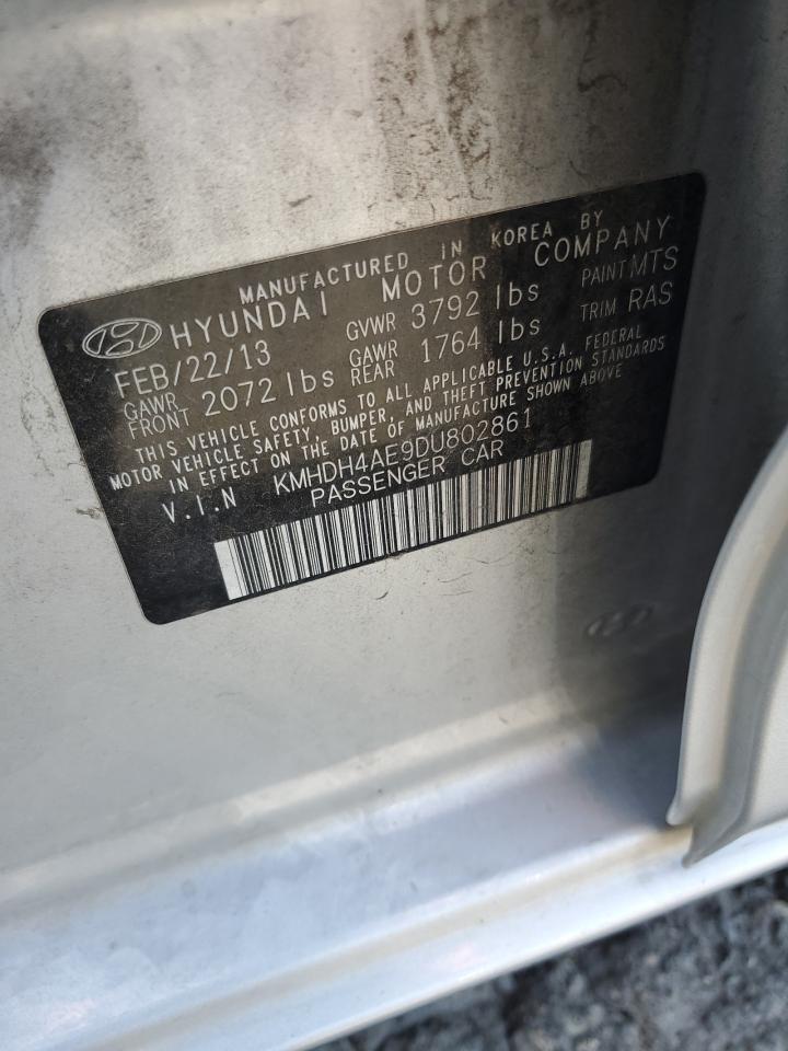 2013 Hyundai Elantra Gls VIN: KMHDH4AE9DU802861 Lot: 85368325