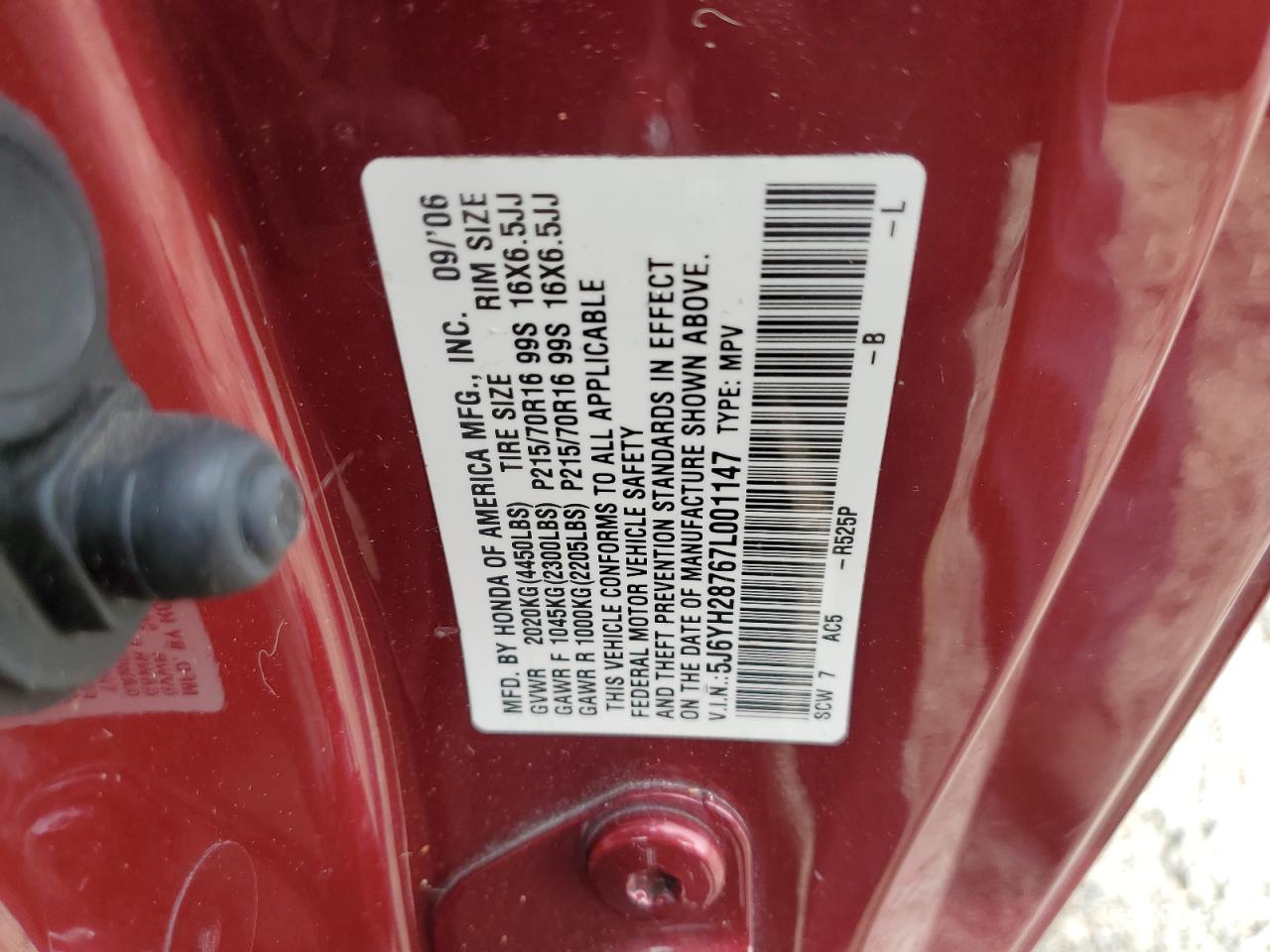 2007 Honda Element Ex VIN: 5J6YH28767L001147 Lot: 82337905