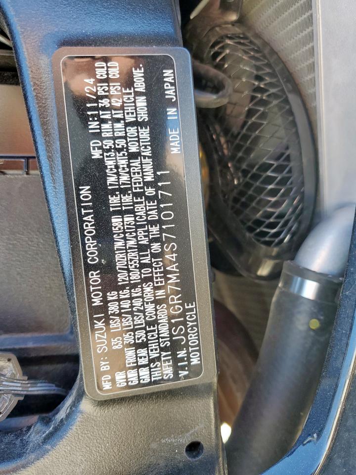 2025 Suzuki Gsx-R750 VIN: JS1GR7MA4S7101711 Lot: 89679135