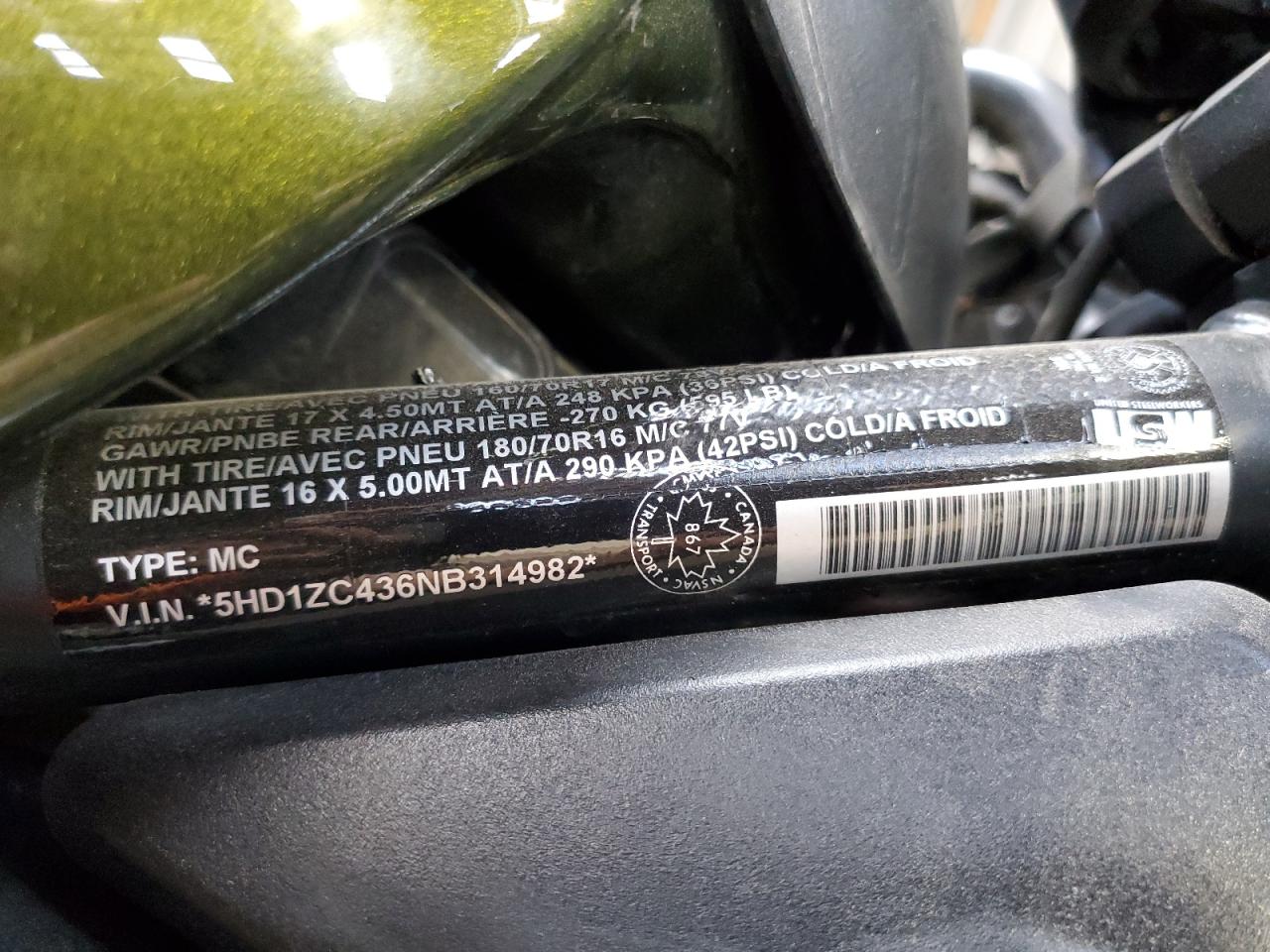 2022 Harley-Davidson Rh1250 S VIN: 5HD1ZC436NB314982 Lot: 85379615