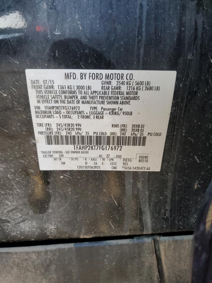 2015 Ford Taurus Sho VIN: 1FAHP2KT7FG176972 Lot: 84028185