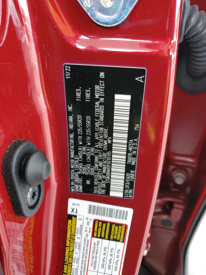 2023 Toyota Highlander L VIN: 5TDKDRAH5PS010195 Lot: 85202265