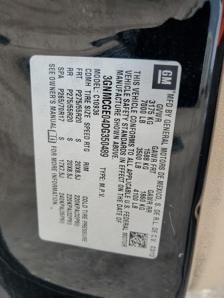 2013 Chevrolet Avalanche Ltz VIN: 3GNMCGE04DG350489 Lot: 82226825