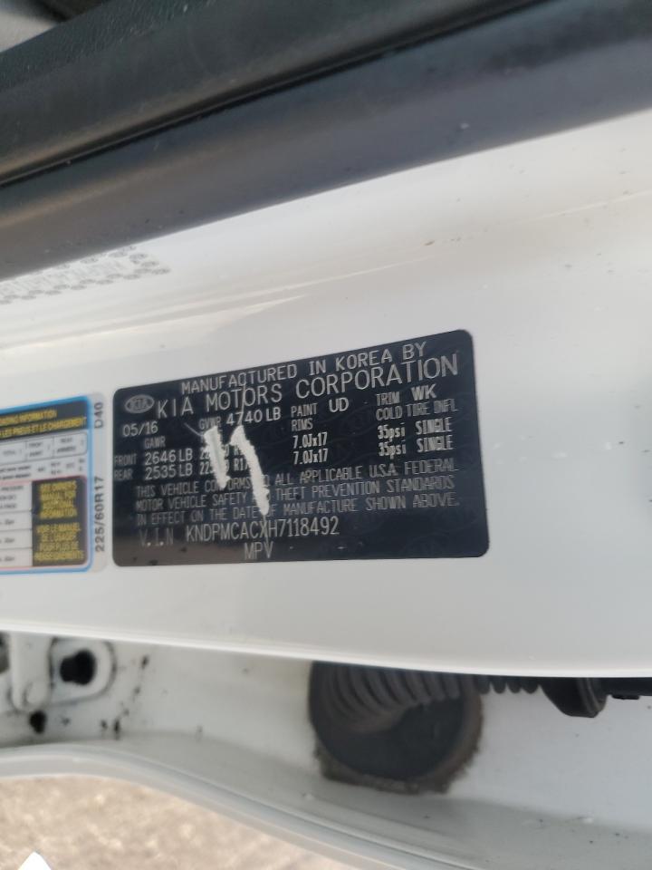 2017 Kia Sportage Lx VIN: KNDPMCACXH7118492 Lot: 87057955