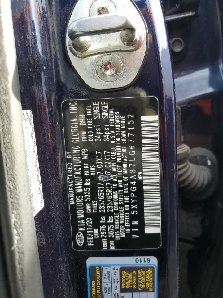 2020 Kia Sorento L VIN: 5XYPG4A37LG677152 Lot: 85120045