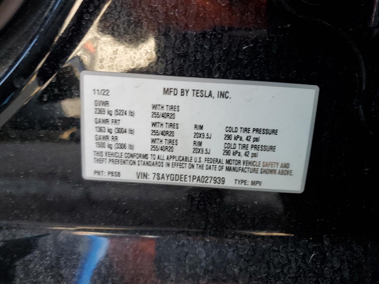 2023 Tesla Model Y VIN: 7SAYGDEE1PA027939 Lot: 87091205