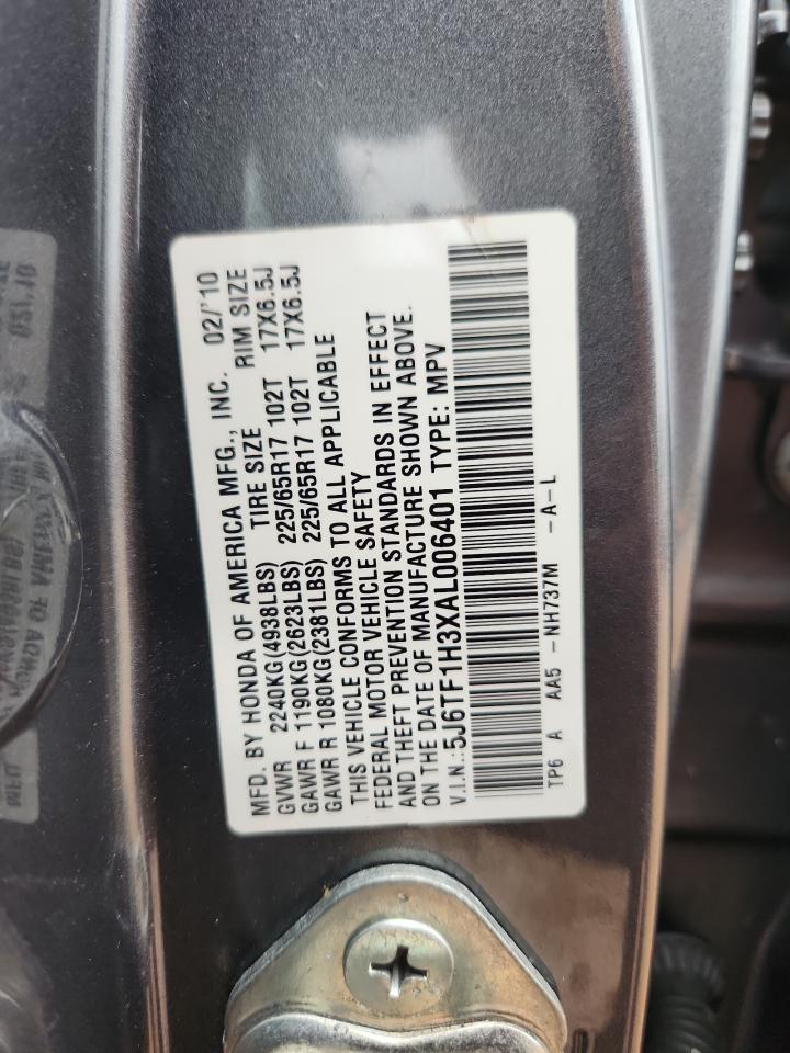 2010 Honda Accord Crosstour Ex VIN: 5J6TF1H3XAL006401 Lot: 82235735