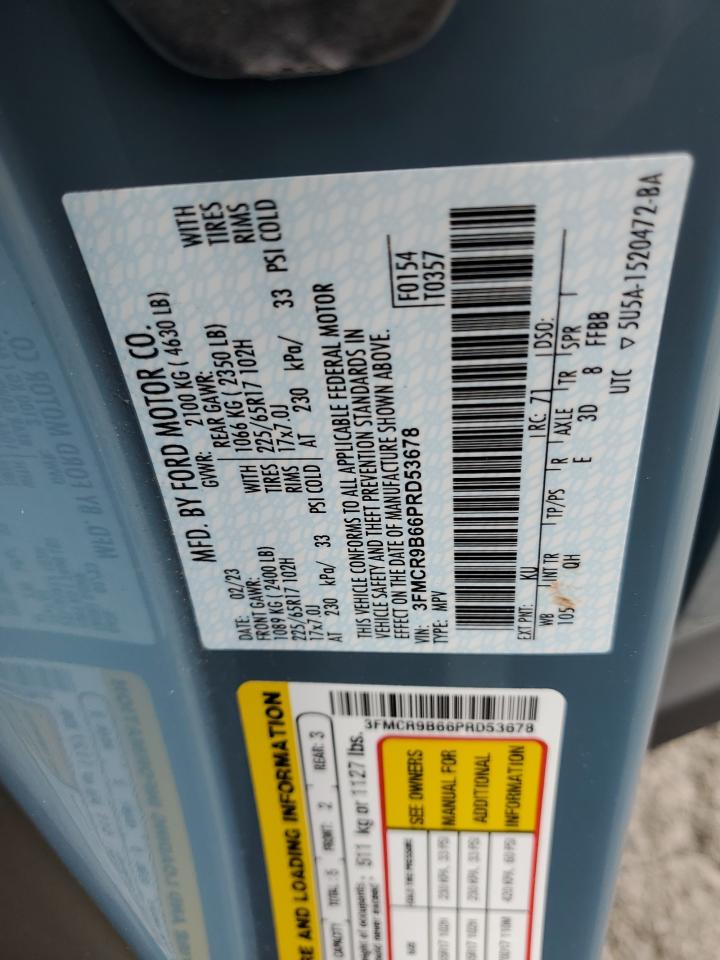 2023 Ford Bronco Sport Big Bend VIN: 3FMCR9B66PRD53678 Lot: 86179745