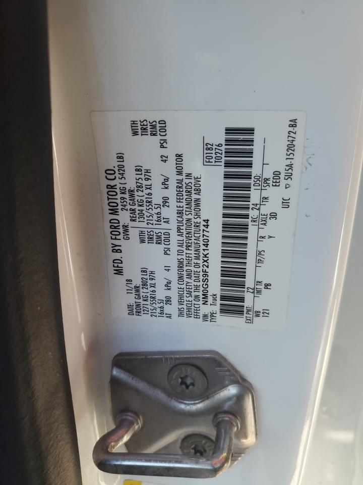 2019 Ford Transit Connect Xlt VIN: NM0GS9F2XK1407744 Lot: 87002745