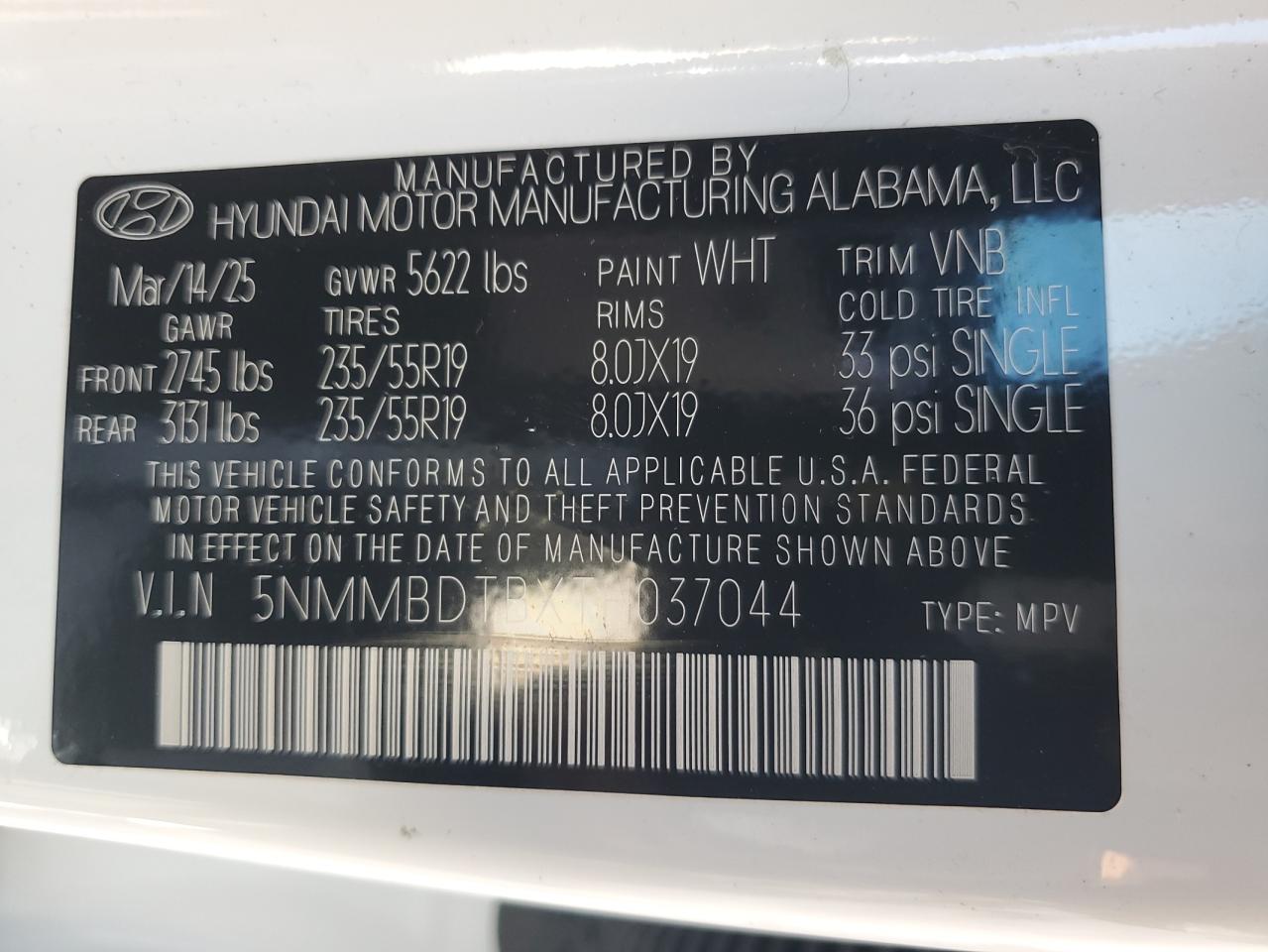 2026 Genesis Gv70 Advanced VIN: 5NMMBDTBXTH037044 Lot: 85579535