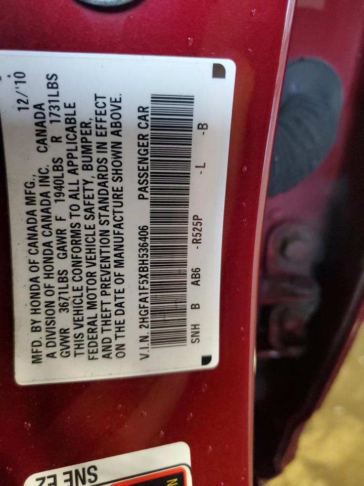 2011 Honda Civic Lx VIN: 2HGFA1F5XBH536406 Lot: 85481115