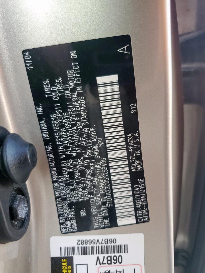 2005 Toyota Sienna Xle VIN: 5TDZA22C05S259406 Lot: 82420705