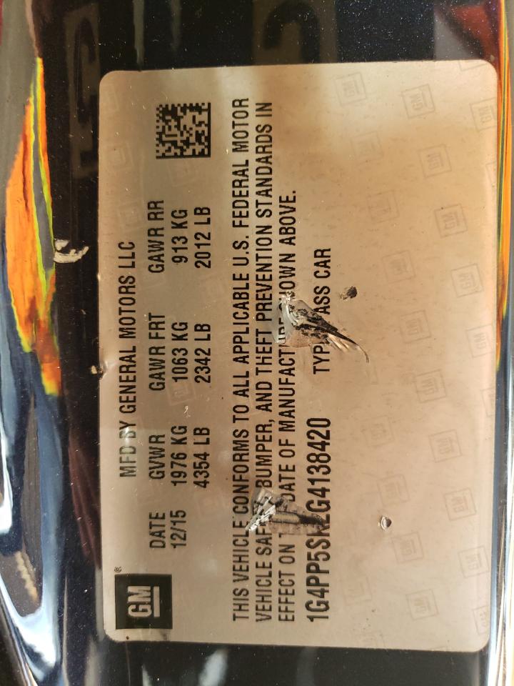 2016 Buick Verano VIN: 1G4PP5SK2G4138420 Lot: 89827545