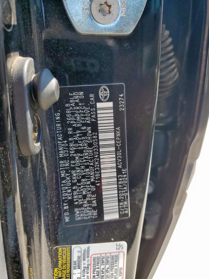 2004 Toyota Camry Le VIN: 4T1BE32K24U330582 Lot: 86099955