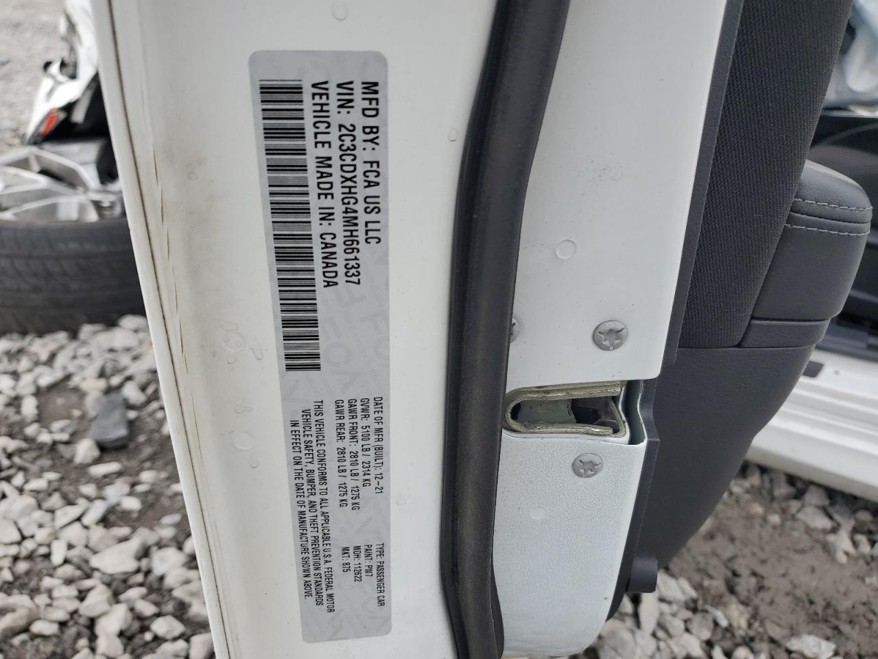 2021 Dodge Charger Gt VIN: 2C3CDXHG4MH661337 Lot: 82312865