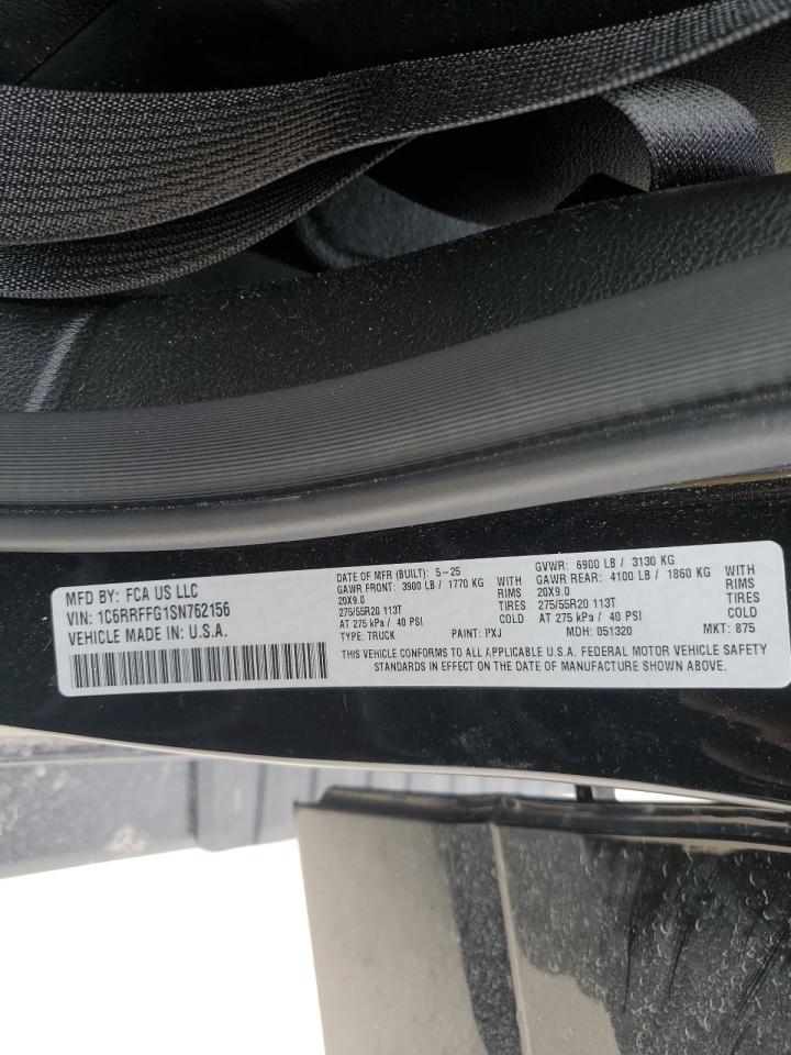 2025 Ram 1500 Big Horn/Lone Star VIN: 1C6RRFFG1SN762156 Lot: 90541085