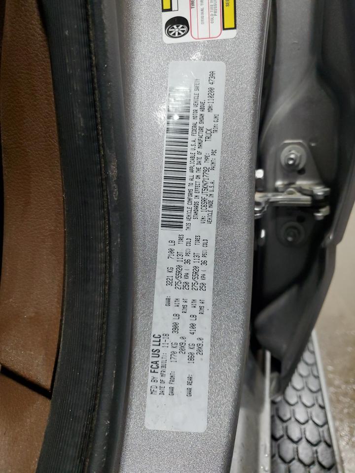 2019 Ram 1500 Laramie VIN: 1C6SRFJT5KN717792 Lot: 85346225