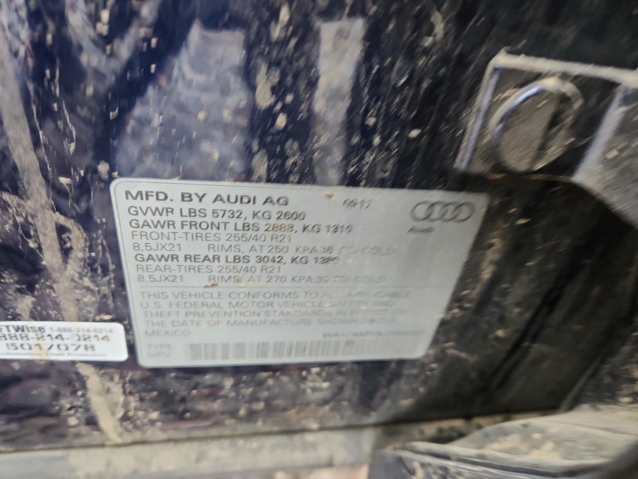 2018 Audi Sq5 Prestige VIN: WA1C4AFY9J2055583 Lot: 90080375