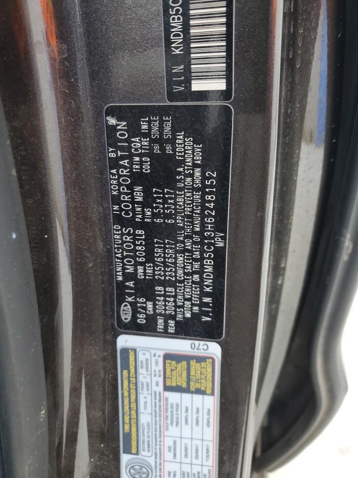 2017 Kia Sedona Lx VIN: KNDMB5C13H6248152 Lot: 85161935