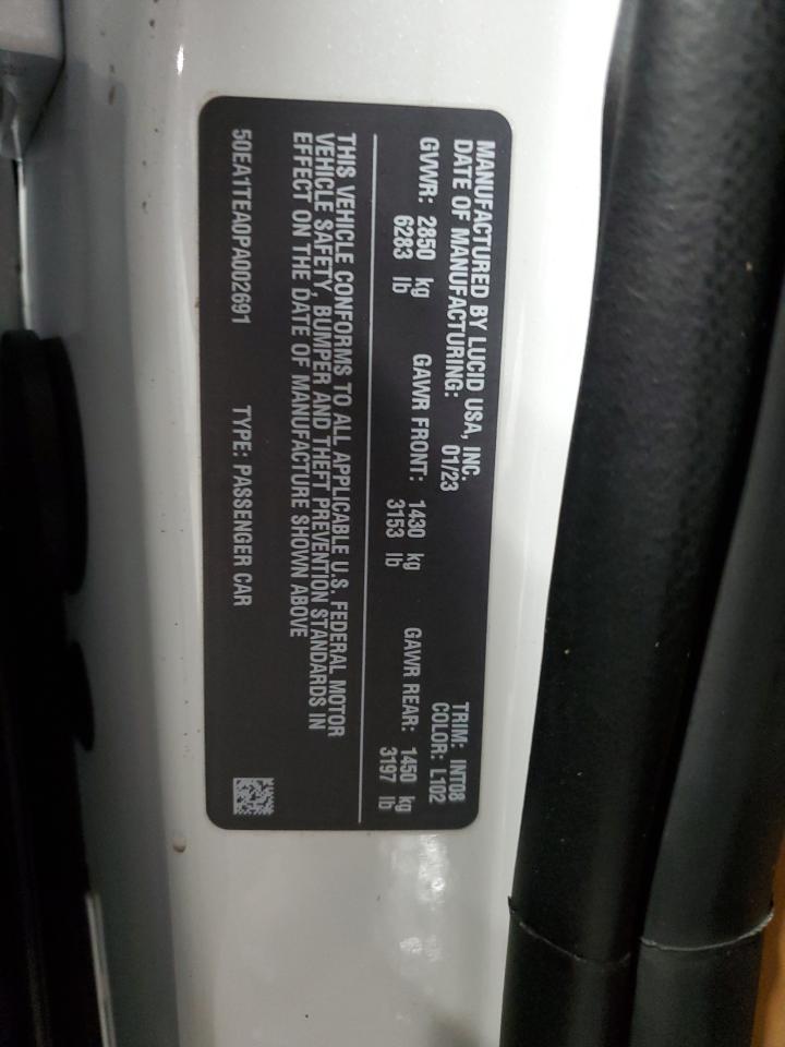 2023 Lucid Motors Air Touring VIN: 50EA1TEA0PA002691 Lot: 90850705