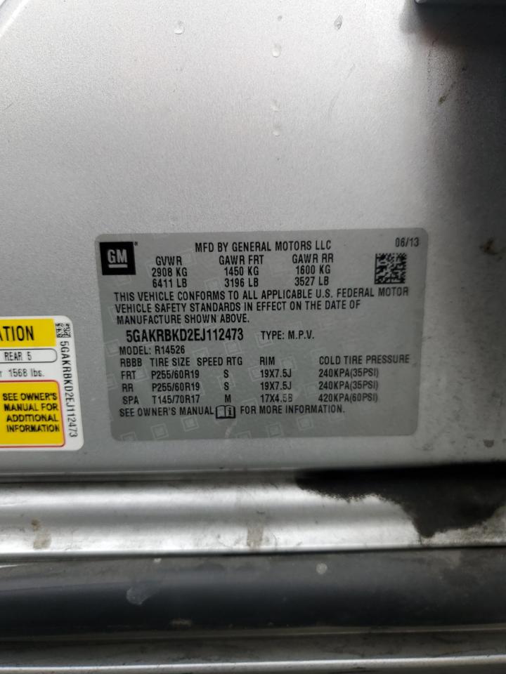 2014 Buick Enclave VIN: 5GAKRBKD2EJ112473 Lot: 85902695