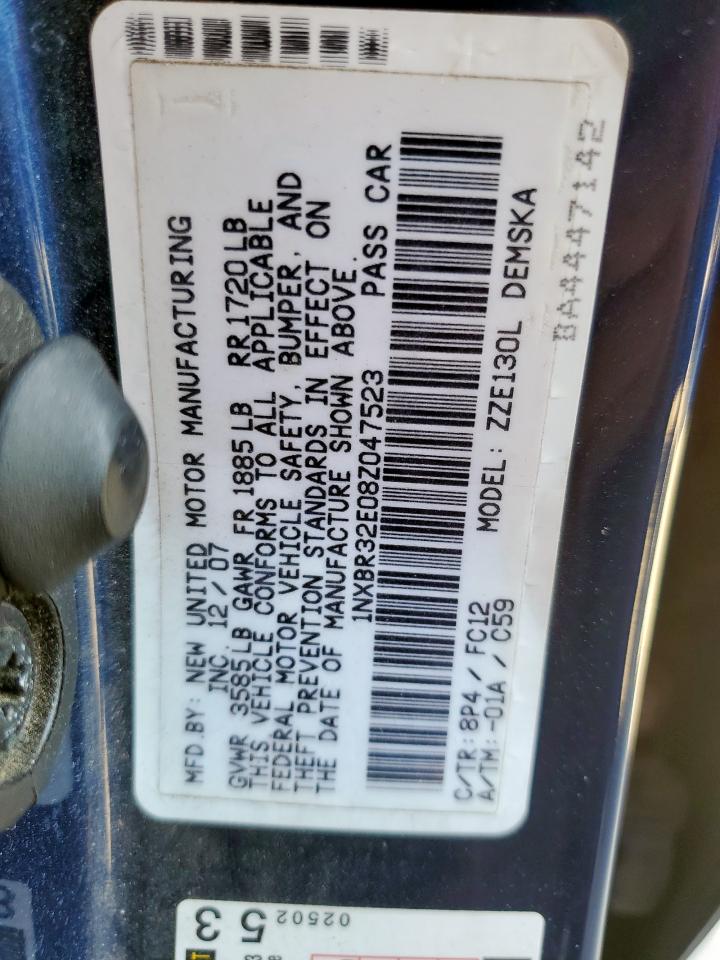 2008 Toyota Corolla Ce VIN: 1NXBR32E08Z047523 Lot: 82164415