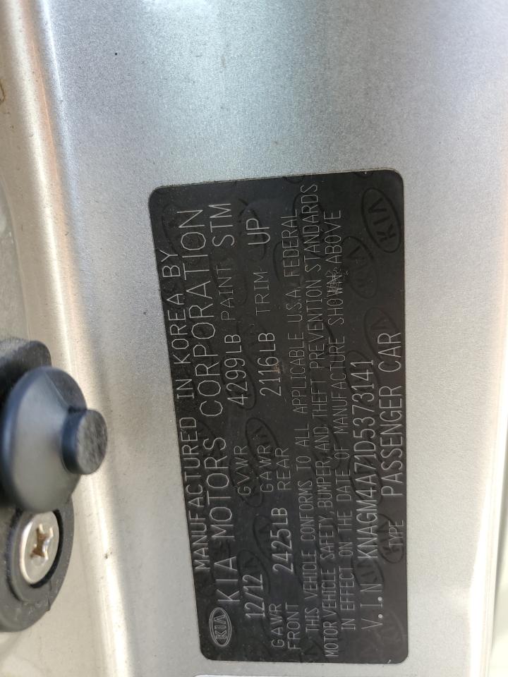 2013 Kia Optima Lx VIN: KNAGM4A71D5373141 Lot: 81975425