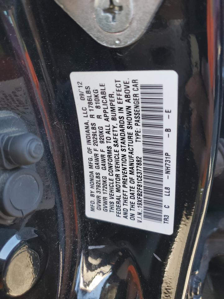 2012 Honda Civic Ex VIN: 19XFB2F81CE377882 Lot: 84914955