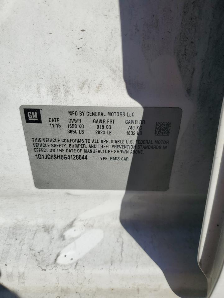 2016 Chevrolet Sonic Lt VIN: 1G1JC6SH6G4128644 Lot: 86116685