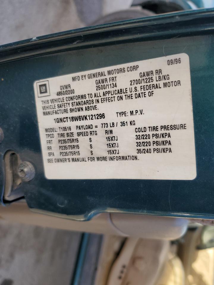 1997 Chevrolet Blazer VIN: 1GNCT18W6VK121296 Lot: 86442035