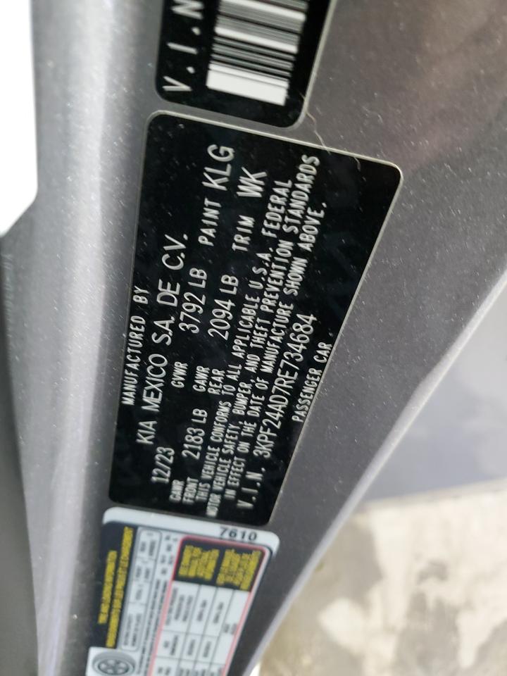 2024 Kia Forte Lx VIN: 3KPF24AD7RE734684 Lot: 89435555