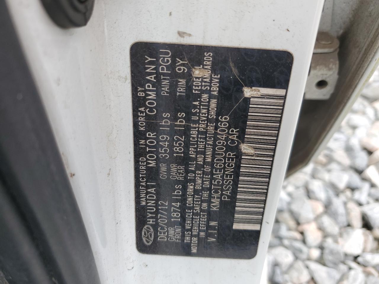 2013 Hyundai Accent Gls VIN: KMHCT5AE6DU094066 Lot: 82199995