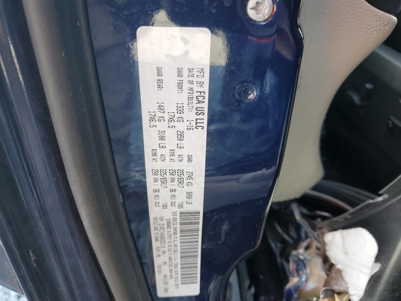 2016 Chrysler Town & Country Lx VIN: 2C4RC1AGXGR283118 Lot: 82309665