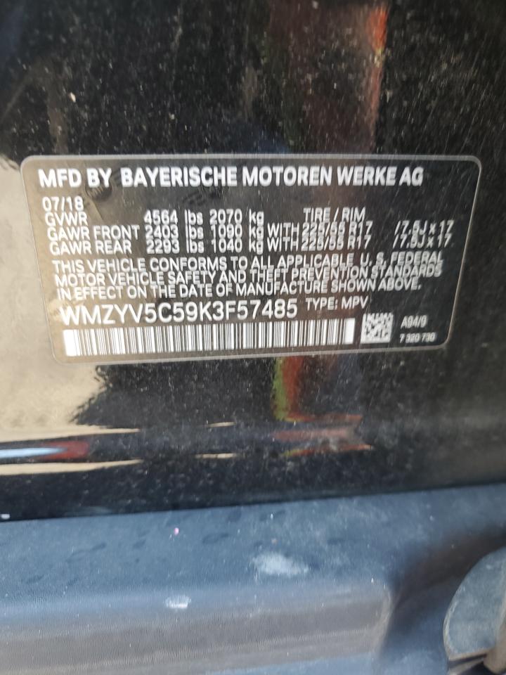 2019 Mini Cooper Countryman All4 VIN: WMZYV5C59K3F57485 Lot: 86442175