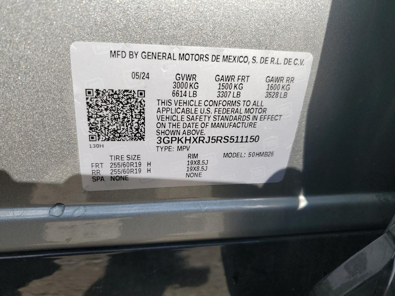 2024 Honda Prologue Tour VIN: 3GPKHXRJ5RS511150 Lot: 87260185